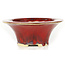 Round red bonsai pot by Sharaku - 163 x 163 x 67 mm