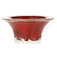 Round red bonsai pot by Sharaku - 163 x 163 x 67 mm