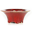 Round red bonsai pot by Sharaku - 163 x 163 x 67 mm