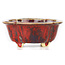 Mokko red bonsai pot by Sharaku - 130 x 110 x 55 mm