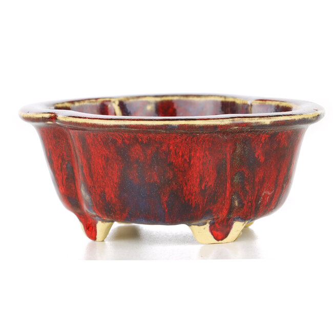 Mokko rote Bonsaischale von Sharaku - 130 x 110 x 55 mm