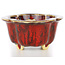 Mokko red bonsai pot by Sharaku - 130 x 110 x 55 mm