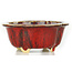 Mokko red bonsai pot by Sharaku - 130 x 110 x 55 mm