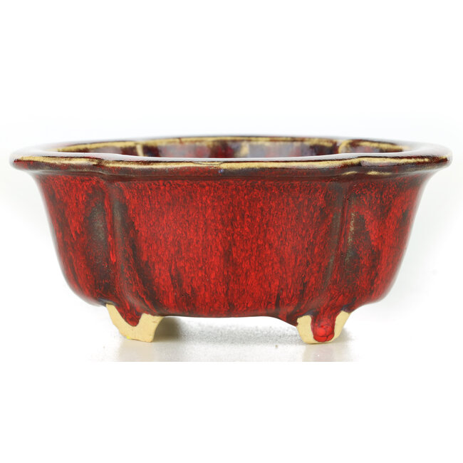 Pot à bonsaï Mokko rouge par Sharaku - 130 x 110 x 55 mm
