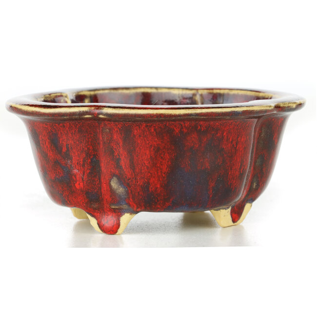 Pot à bonsaï Mokko rouge par Sharaku - 130 x 110 x 55 mm
