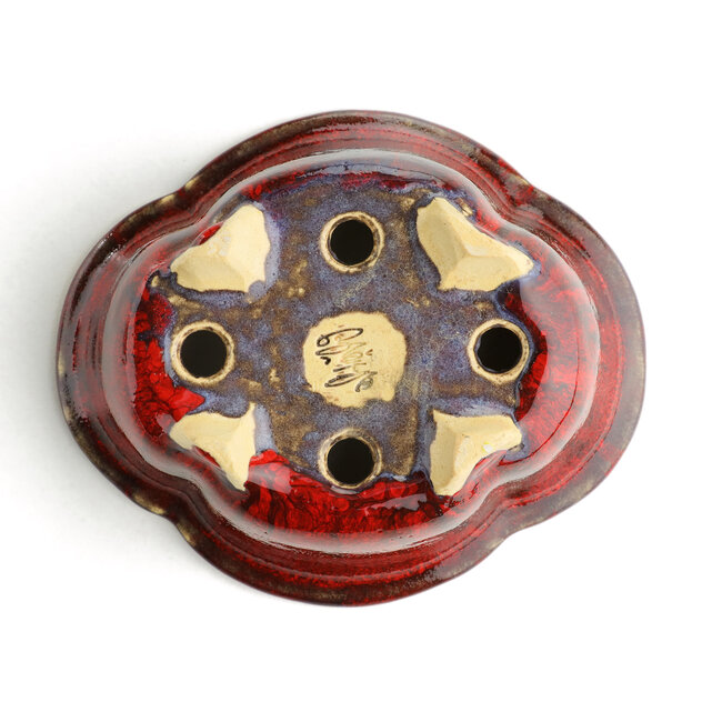 Vaso per bonsai rosso Mokko di Sharaku - 130 x 110 x 55 mm