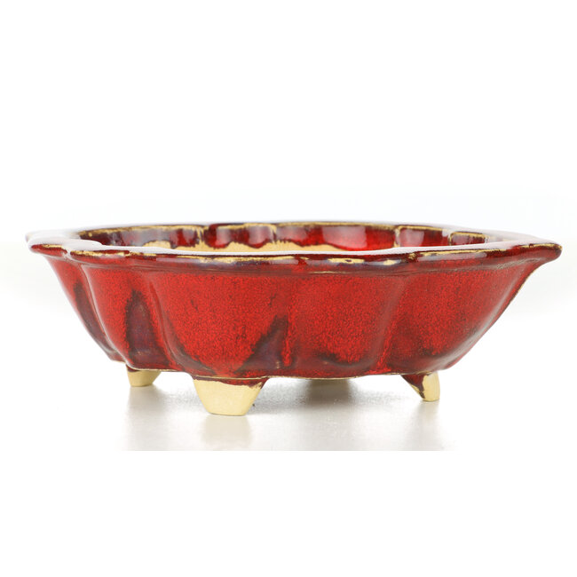 Pot à bonsaï Mokko rouge par Sharaku - 187 x 153 x 55 mm