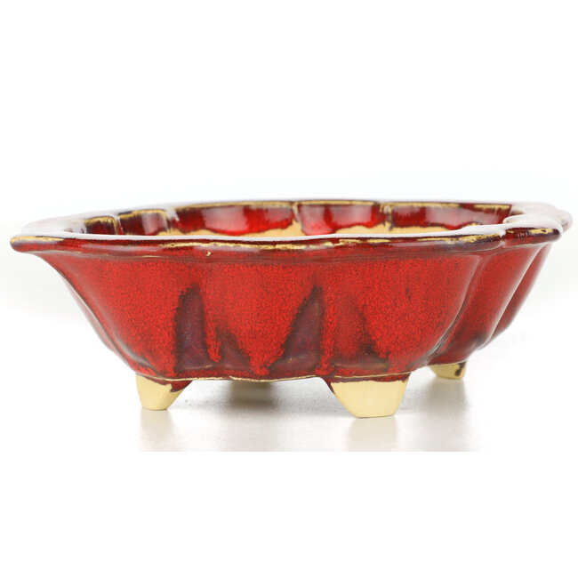 Pot à bonsaï Mokko rouge par Sharaku - 187 x 153 x 55 mm