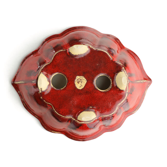 Pot à bonsaï Mokko rouge par Sharaku - 187 x 153 x 55 mm