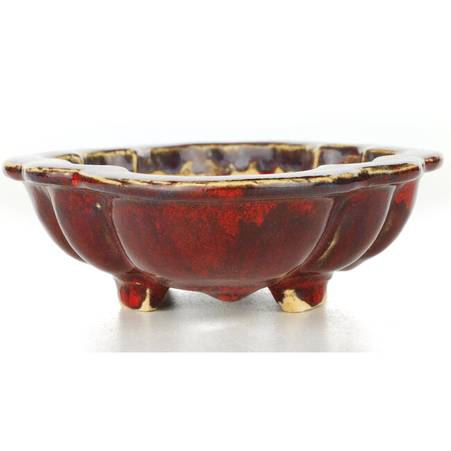 Pot à bonsaï Mokko rouge par Sharaku - 182 x 145 x 50 mm