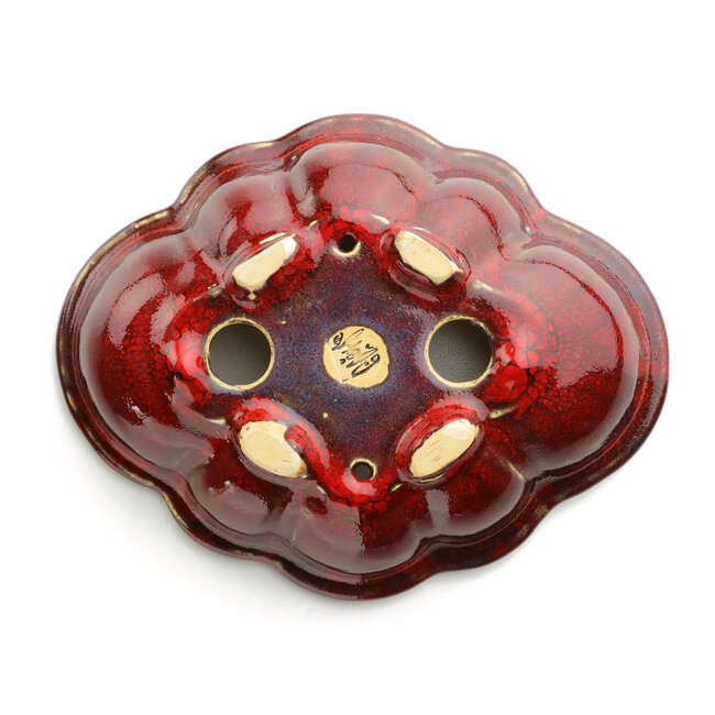 Mokko rote Bonsaischale von Sharaku - 182 x 145 x 50 mm