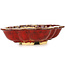 Mokko red bonsai pot by Sharaku - 200 x 163 x 47 mm