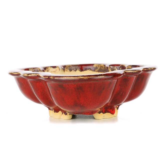 Pot à bonsaï Mokko rouge par Sharaku - 200 x 163 x 47 mm