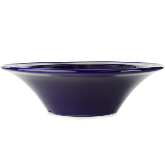 Round blue bonsai pot by Juetsu - 260 x 260 x 85 mm