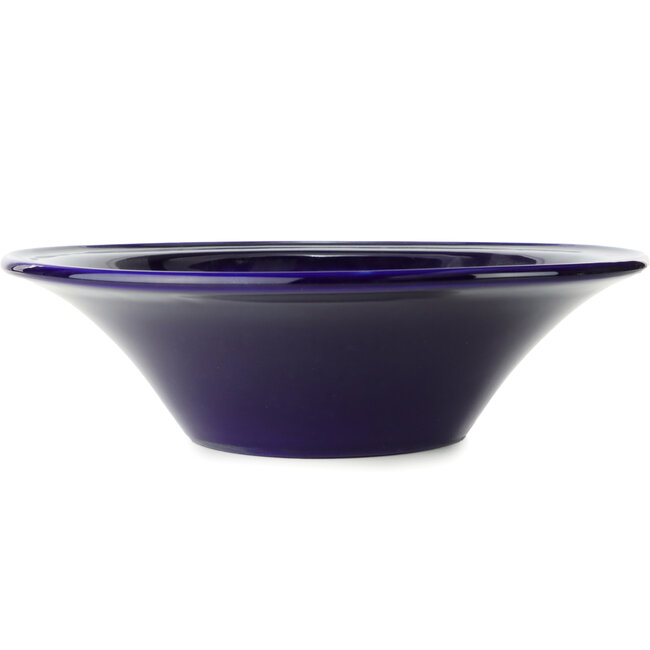 Round blue bonsai pot by Juetsu - 260 x 260 x 85 mm