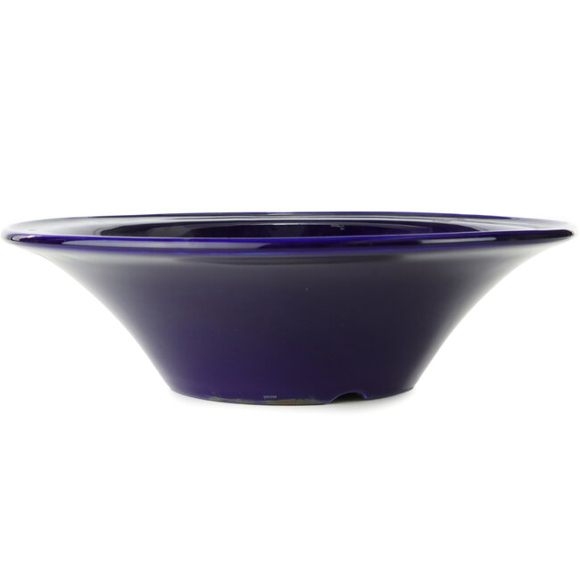 Pot à bonsaï rond bleu par Juetsu - 260 x 260 x 85 mm
