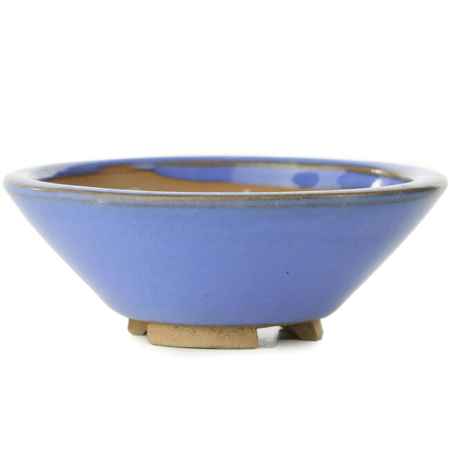Vaso per bonsai rotondo blu di Bigei - 95 x 95 x 40 mm