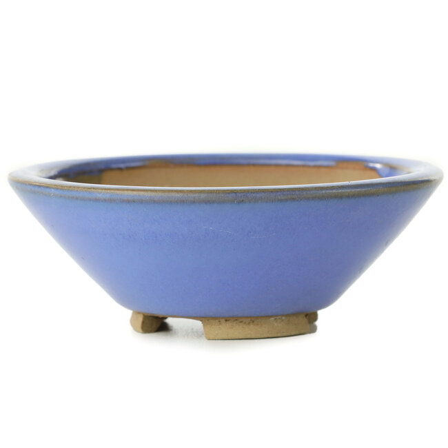 Pot à bonsaï rond bleu par Bigei - 95 x 95 x 40 mm