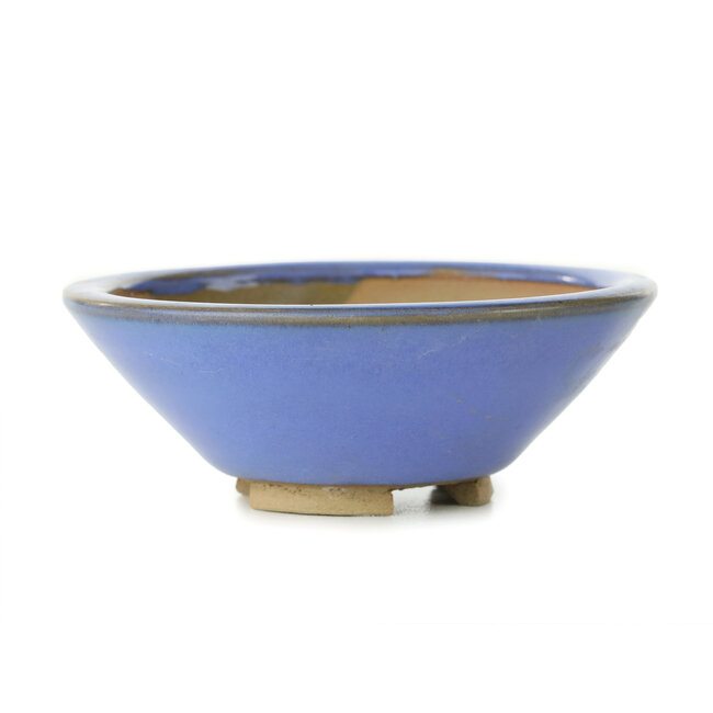 Pot à bonsaï rond bleu par Bigei - 95 x 95 x 40 mm