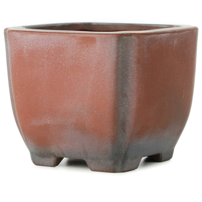 Square unglazed bonsai pot by Bigei - 80 x 80 x 65 mm