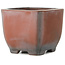 Pot à bonsaï carré non émaillé par Bigei - 80 x 80 x 65 mm