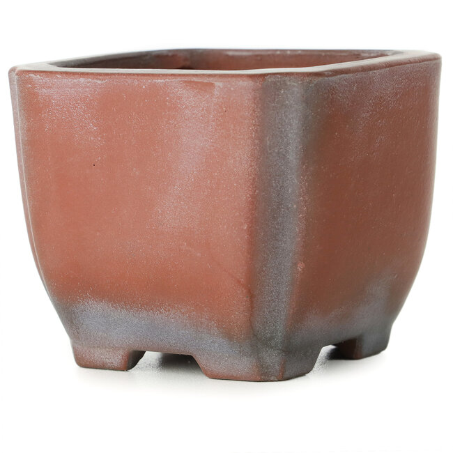 Square unglazed bonsai pot by Bigei - 80 x 80 x 65 mm