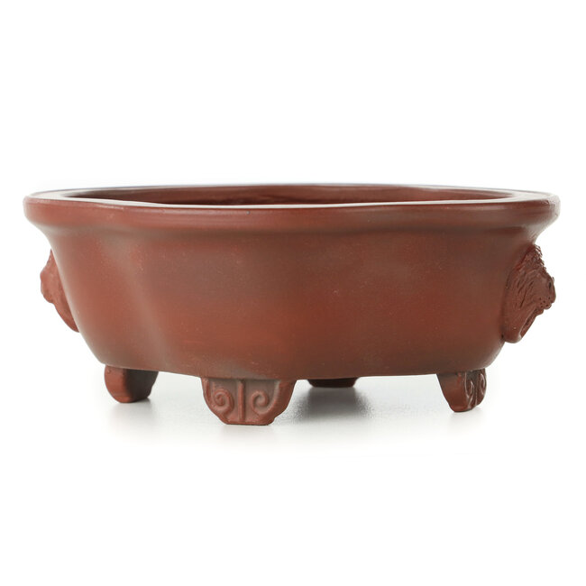 Mokko ongeglazuurde bonsaipot van Bigei - 135 x 115 x 55 mm