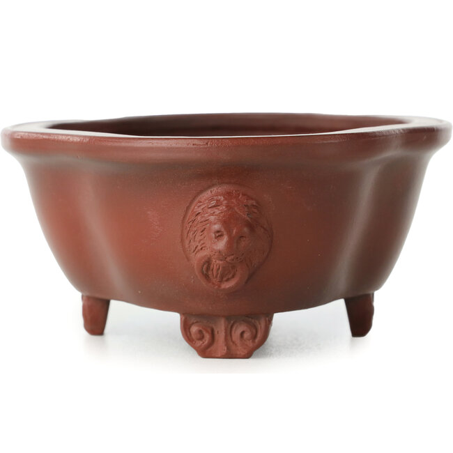 Mokko ongeglazuurde bonsaipot van Bigei - 135 x 115 x 55 mm