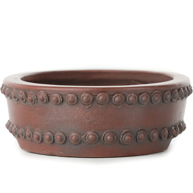 Pot à bonsaï ovale non émaillé par Bigei - 95 x 70 x 25 mm