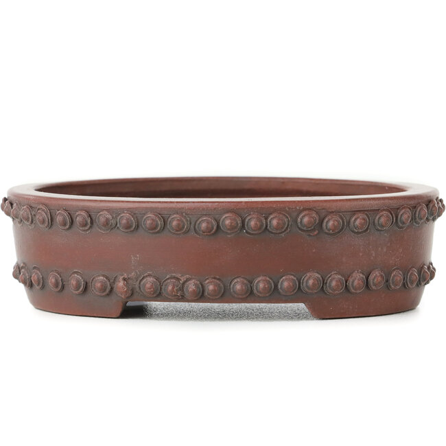 Pot à bonsaï ovale non émaillé par Bigei - 95 x 70 x 25 mm