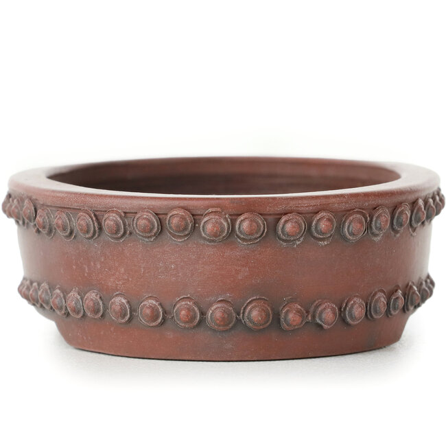 Pot à bonsaï ovale non émaillé par Bigei - 95 x 70 x 25 mm