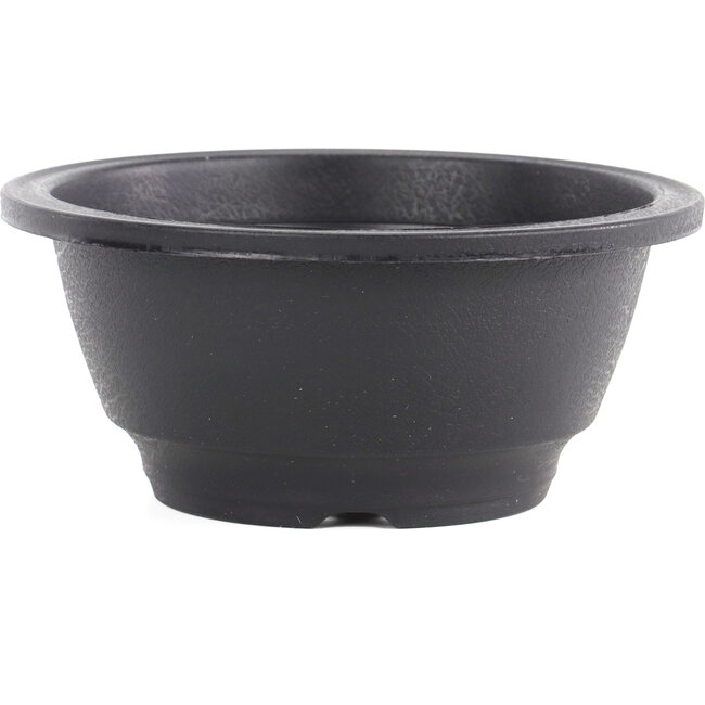 Vaso per bonsai rotondo in plastica nera - 160 x 160 x 75 mm