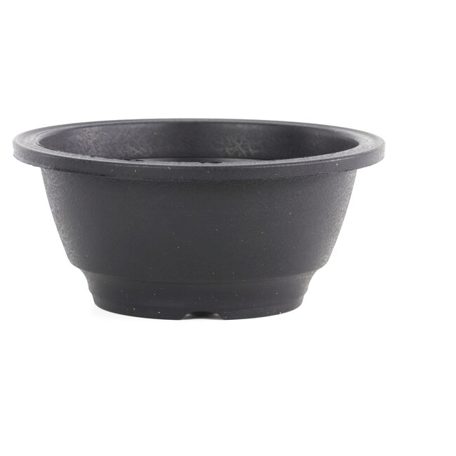Round black plastic bonsai pot - 160 x 160 x 75 mm