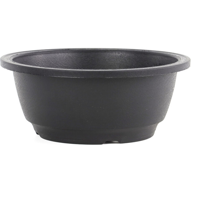 Pot à bonsaï rond en plastique noir - 200 x 200 x 85 mm