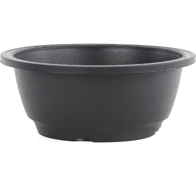 Pot à bonsaï rond en plastique noir - 200 x 200 x 85 mm