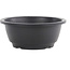 Round black plastic bonsai pot - 200 x 200 x 85 mm