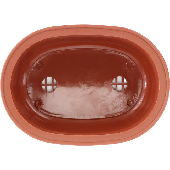 Ovale kunststof bonsaipot in terracotta kleur - 255 x 180 x 80 mm