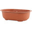 Oval plastic bonsai pot in terracotta color - 315 x 230 x 100 mm