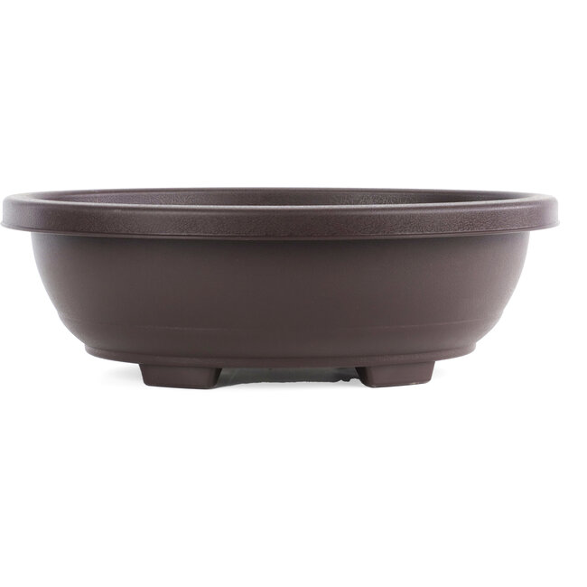 Pot à bonsaï ovale haut en plastique marron - 360 x 285 x 110 mm