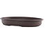 Oval low brown plastic bonsai pot - 350 x 244 x 54 mm