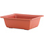 Pot en plastique rectangulaire couleur terre cuite - 207 x 170 x 70 mm