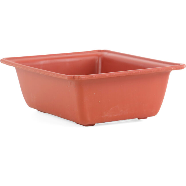 Pot en plastique rectangulaire couleur terre cuite - 207 x 170 x 70 mm