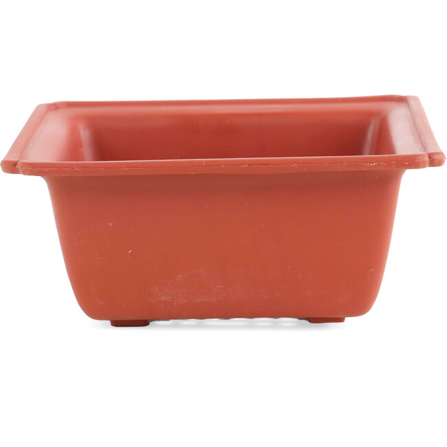 Pot en plastique rectangulaire couleur terre cuite - 207 x 170 x 70 mm
