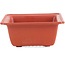 Pot en plastique rectangulaire couleur terre cuite - 207 x 170 x 70 mm