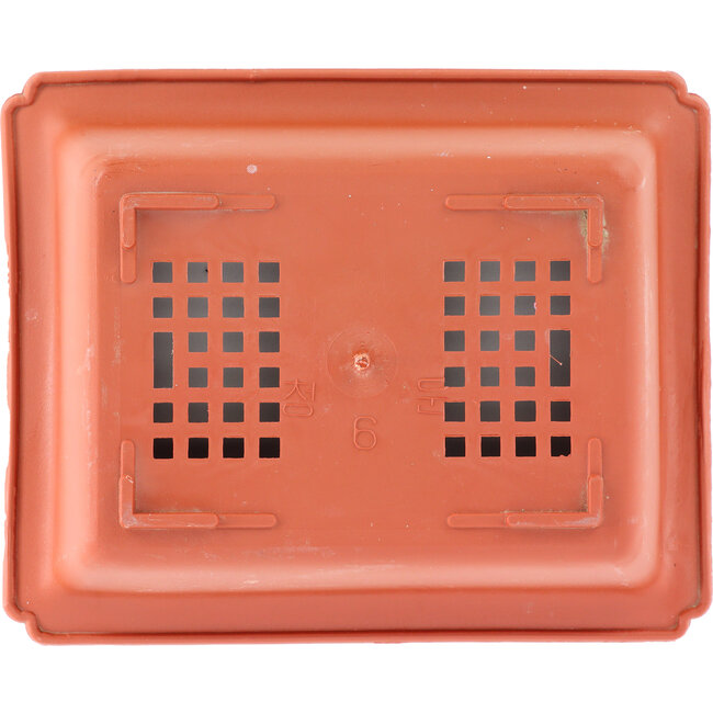 Vaso rettangolare in plastica color terracotta - 207 x 170 x 70 mm