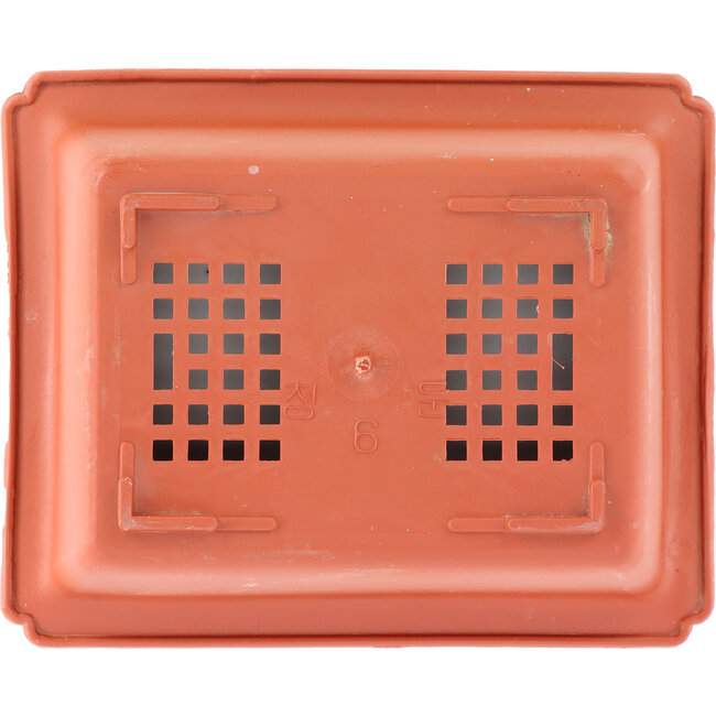 Rechteckiger Kunststofftopf in Terrakottafarbe - 207 x 170 x 70 mm