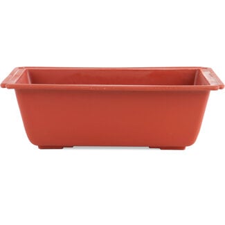 250 mm rectangular plastic pot in terracotta color