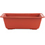 Pot à bonsaï rectangulaire en plastique couleur terre cuite - 250 x 185 x 80 mm