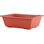 Pot à bonsaï rectangulaire en plastique couleur terre cuite - 250 x 185 x 80 mm