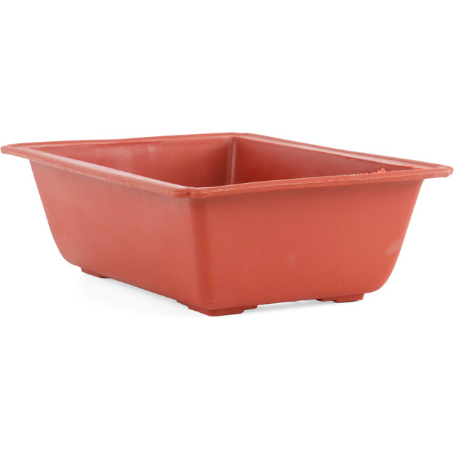 Vaso bonsai rettangolare in plastica color terracotta - 250 x 185 x 80 mm